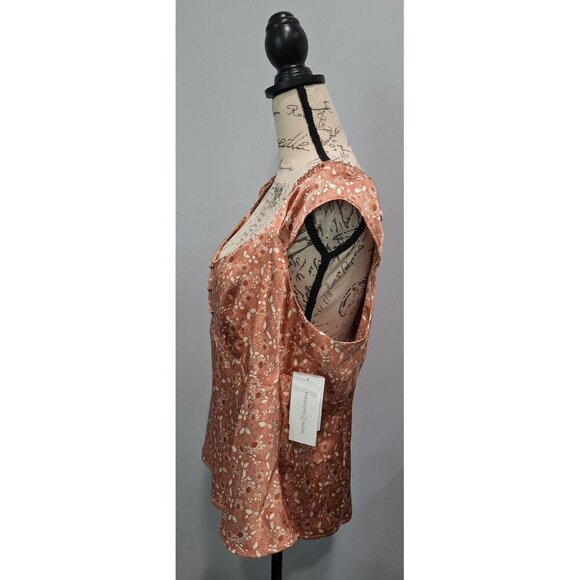 NWT Treasure & Bond Pink Louis Floral Sleeveless coop Neck Button-top Blouse/XL - Picture 3 of 8